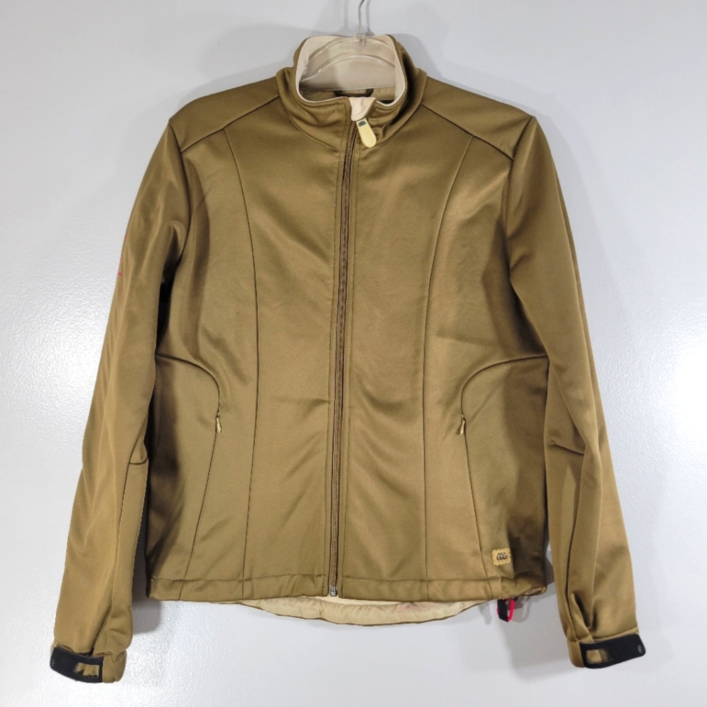 686 Vitals brown women's 3-layer soft shell outdoor zip front performance jacket